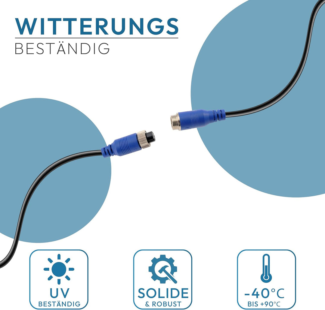 VSG24 Verlängerungskabel Elite für Rückfahrkamera &amp; Rückfahrsysteme universell KFZ Kamera Kabel 4PIN