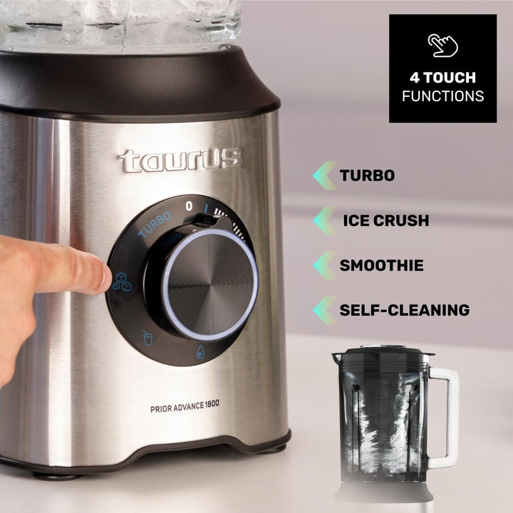 Taurus PRIOR ADVANCE Standmixer, 1800 W, 2 l, Bunt, Schwarz, Metallic