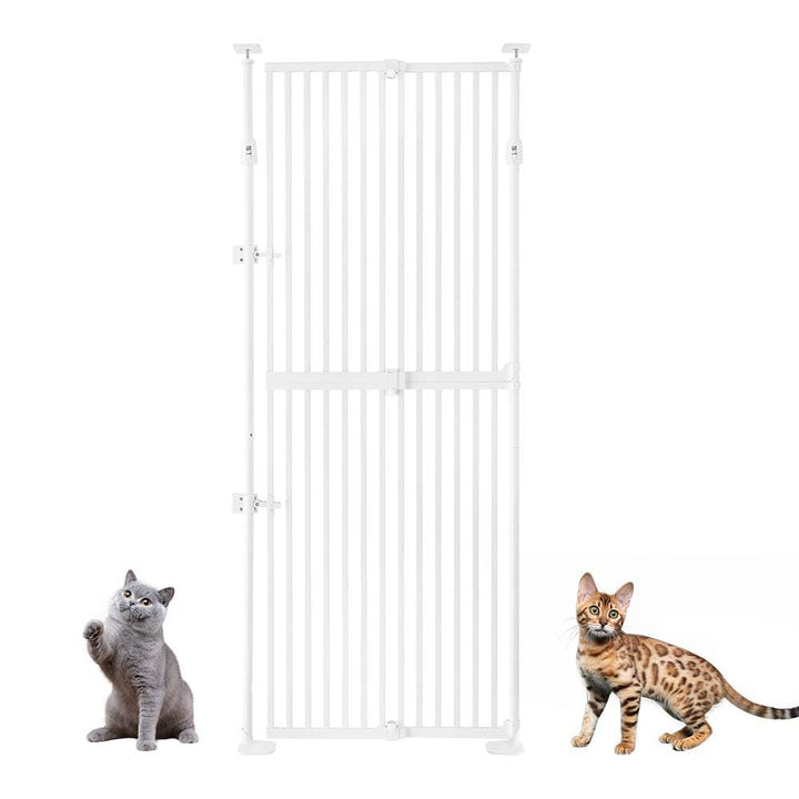 unipaws Katzenschutzgitter 190 cm extra hoch, automatisch schliessend, ohne Bohren, Türschutzgitter