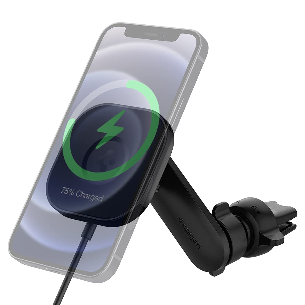 Spigen OneTap Pro MagFit Magnetisches Kabelloses Handyhalterung Auto Ladegerät Designed für MagSafe,