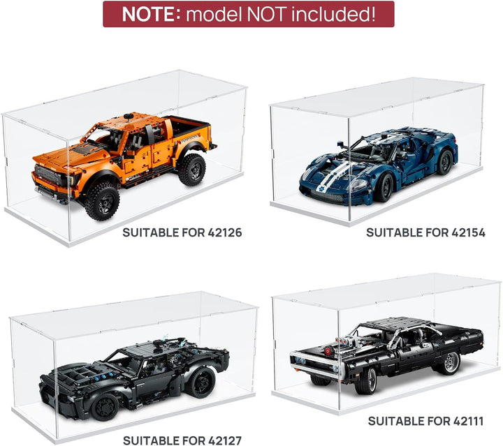 Nynelly Vitrine für Sammlung, Box aus Transparentem Acryl, mit weisser Basis zum Zusammenbauen, Stau