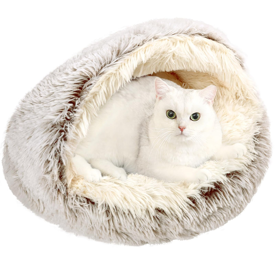 Arquiel Katzenbett, Katzennest, Haustierbett Tierbett, Kleine Hundebett Waschbarer Flauschiges Rund