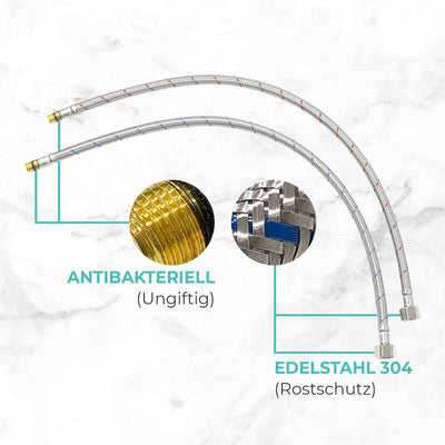 Mizzo Mauro Küchenarmatur mit Ausziehbare Brause und 2 Strahlarten | 360° schwenkbare Wasserhahn Küc