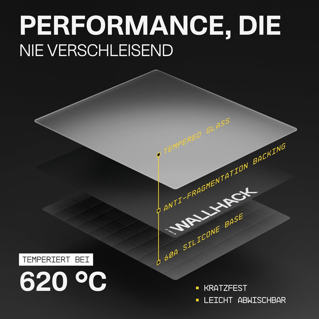 Wallhack SP-004A Glas Gaming Mauspad – 4. Gen mikrogeätzte Oberfläche, grosses Mauspad für Esports,