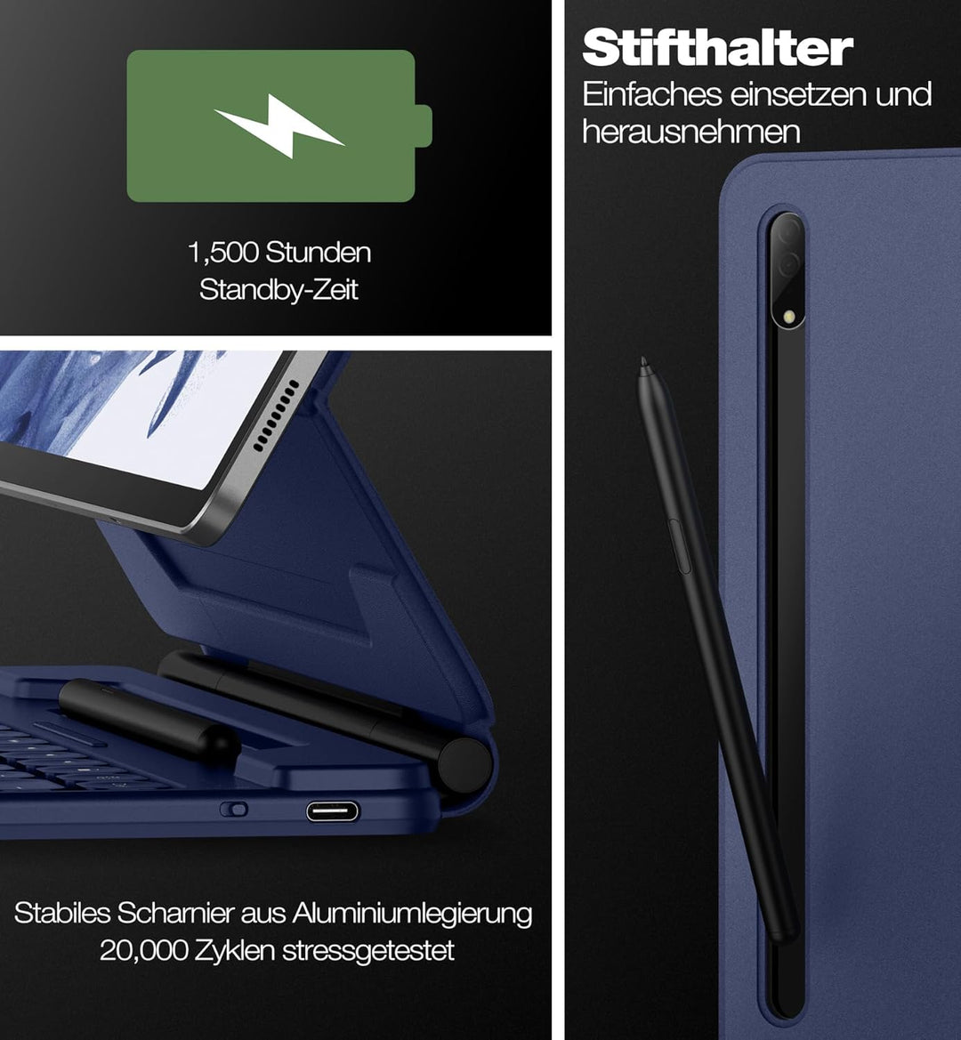 Dexnor Tastatur Hülle für Samsung Galaxy Tab S10+ Plus/S9+ Plus/S9 FE+ Plus/S8+ Plus/S7 FE/S7+ Plus