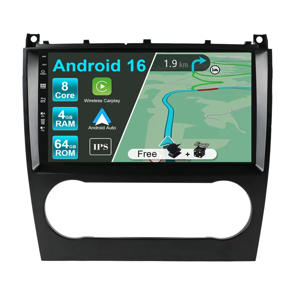 JOYX Android 13 IPS Autoradio Passt für Mercedes-Benz C-Class W203 W209 C180 C200 CL203 C209 (2004-2