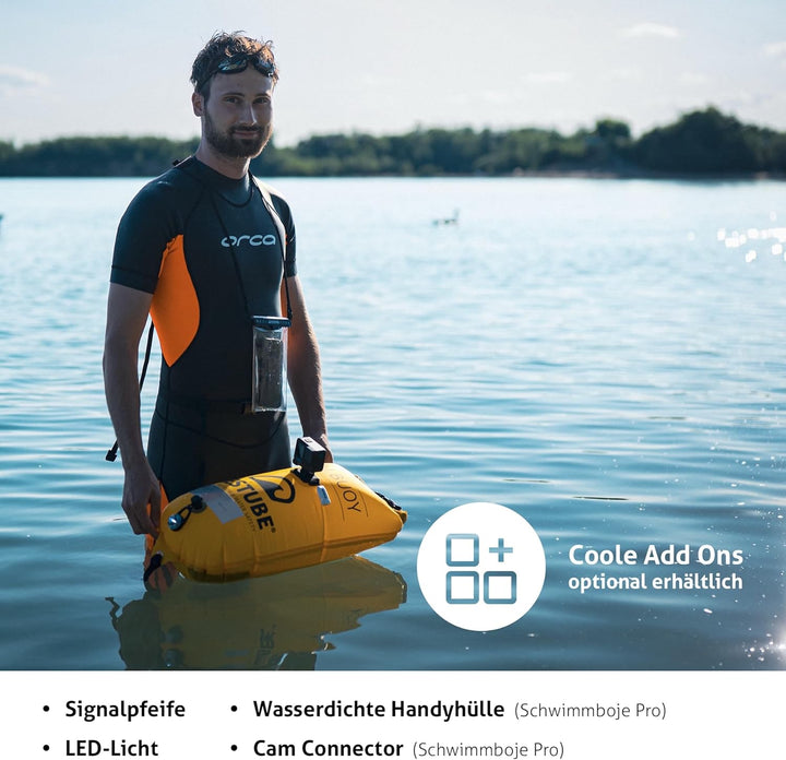 Restube Schwimmboje - Aufblasbare Schwimmhilfe für Schwimmen, Schnorcheln, Triathlon, SUP, Freiwasse