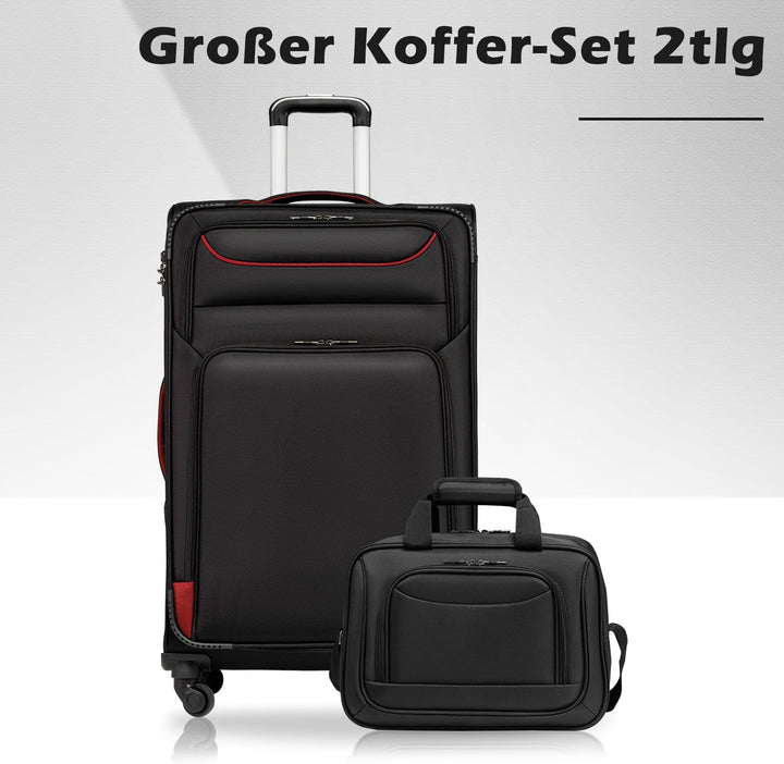 COOLIFE Koffer Trolley Koffer Reisekoffer von 4 Rollen Stoffkoffer Handgepäck TSA-Schloss Der Koffer