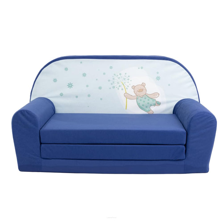FORTISLINE Ausklappbares Kindersofa Mini Baren und Blumen Abnehmbarer Bezug Spielsofa Kuschelsofa Üb