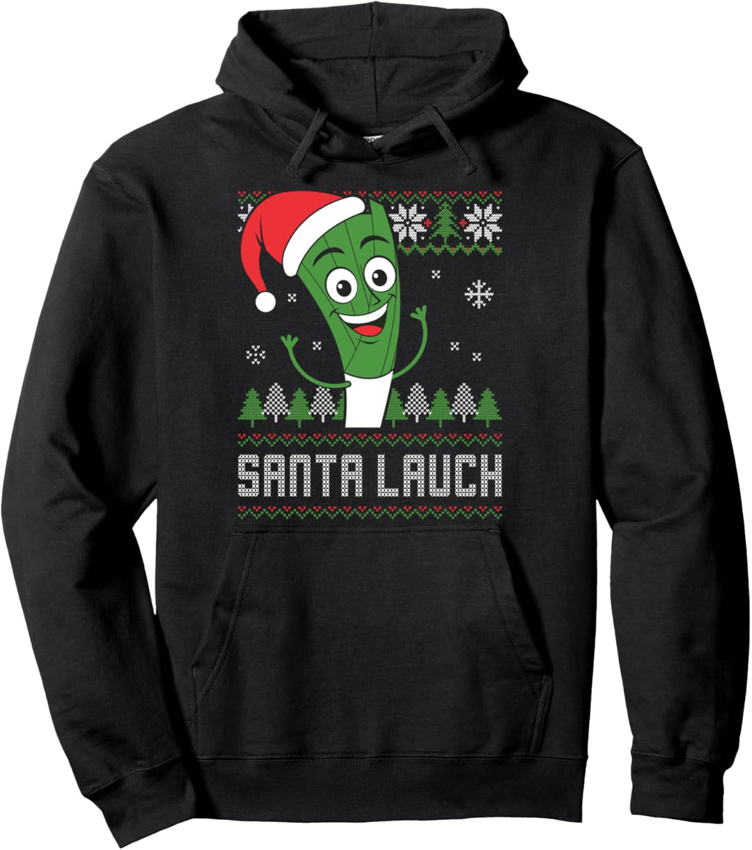 Santa Claus Lauch Meme Weihnachtsmann Ugly Christmas Sweater Pullover Hoodie