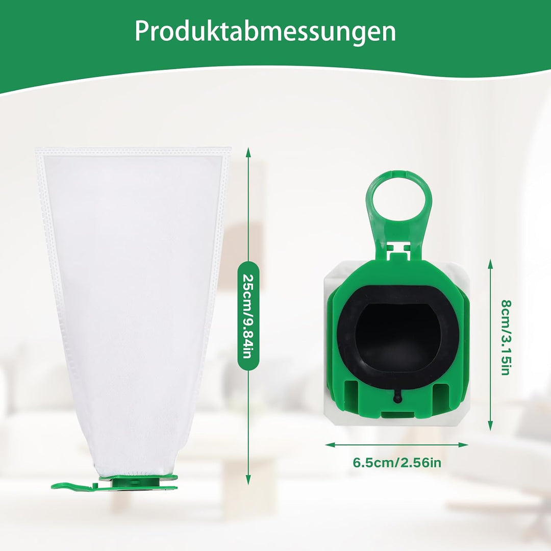 Staubsaugerbeutel für Vorwerk Kobold VB100 FP100 Akku-Staubsauger | 12 Stück Staubbeutel mit 3 Motor