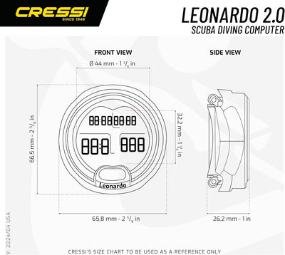 Cressi Leonardo - Premium Tauchcomputer Air / Nitrox und Tiefenmesser Modi - WEEE NR. DE 13961704 Sc