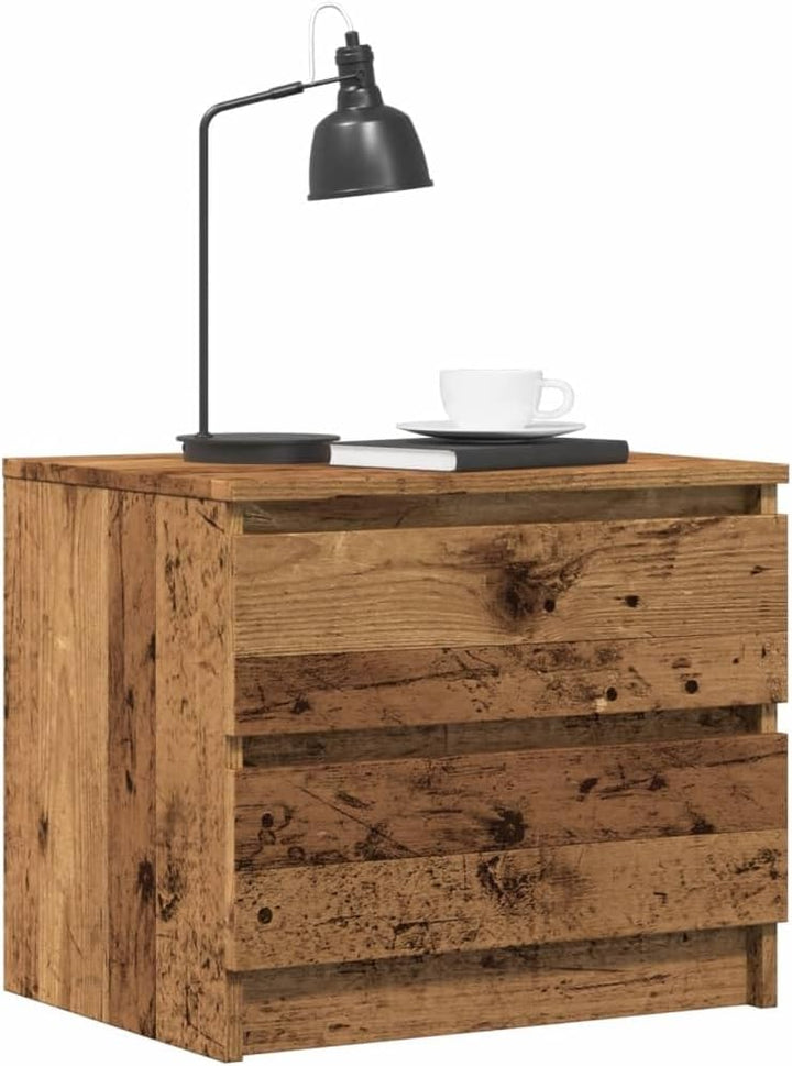 vidaXL Nachttisch Altholz-Optik 50x40x43,5 cm Holzwerkstoff, Schrank, Beistellschrank, Nachtkonsole,