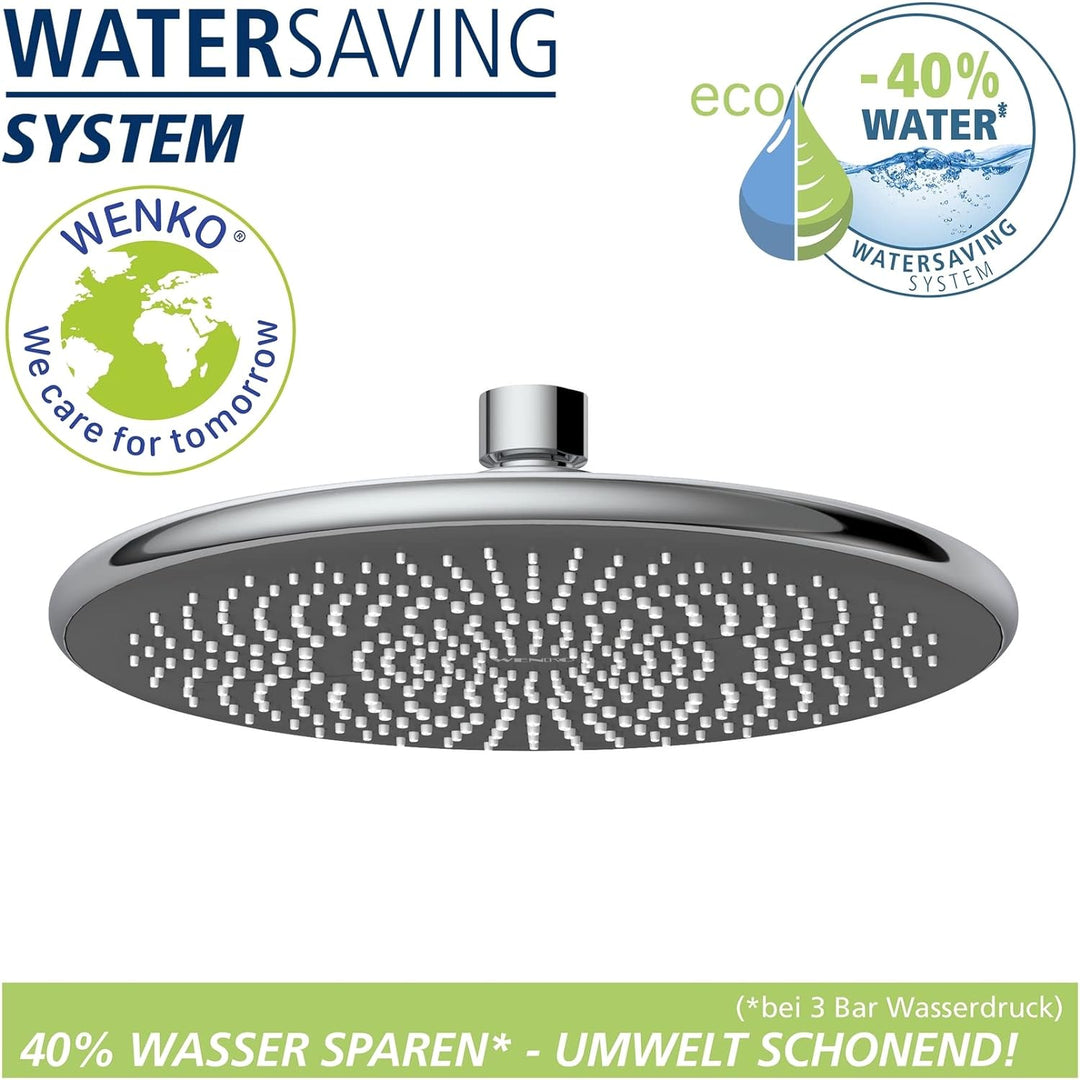 WENKO Wasserspar Regenduschkopf Watersaving, wassersparende Universal-Kopfbrause mit nachhaltigem Wa