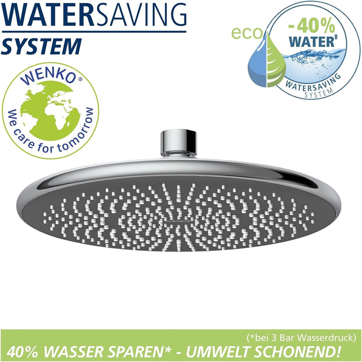 WENKO Wasserspar Regenduschkopf Watersaving, wassersparende Universal-Kopfbrause mit nachhaltigem Wa