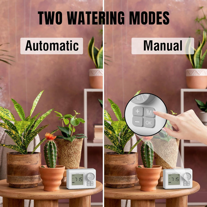 Raddy WS-6 Automatisches Bewässerungssystem, Tropfbewässerungsset für 15 Topfpflanzen, LCD-Display,