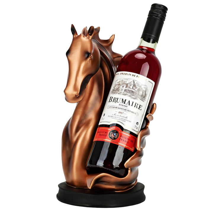 Pferde-Weinregale Freistehender Weinflaschenhalter Tierornamente, Hochwertige braune Pferdestatue au