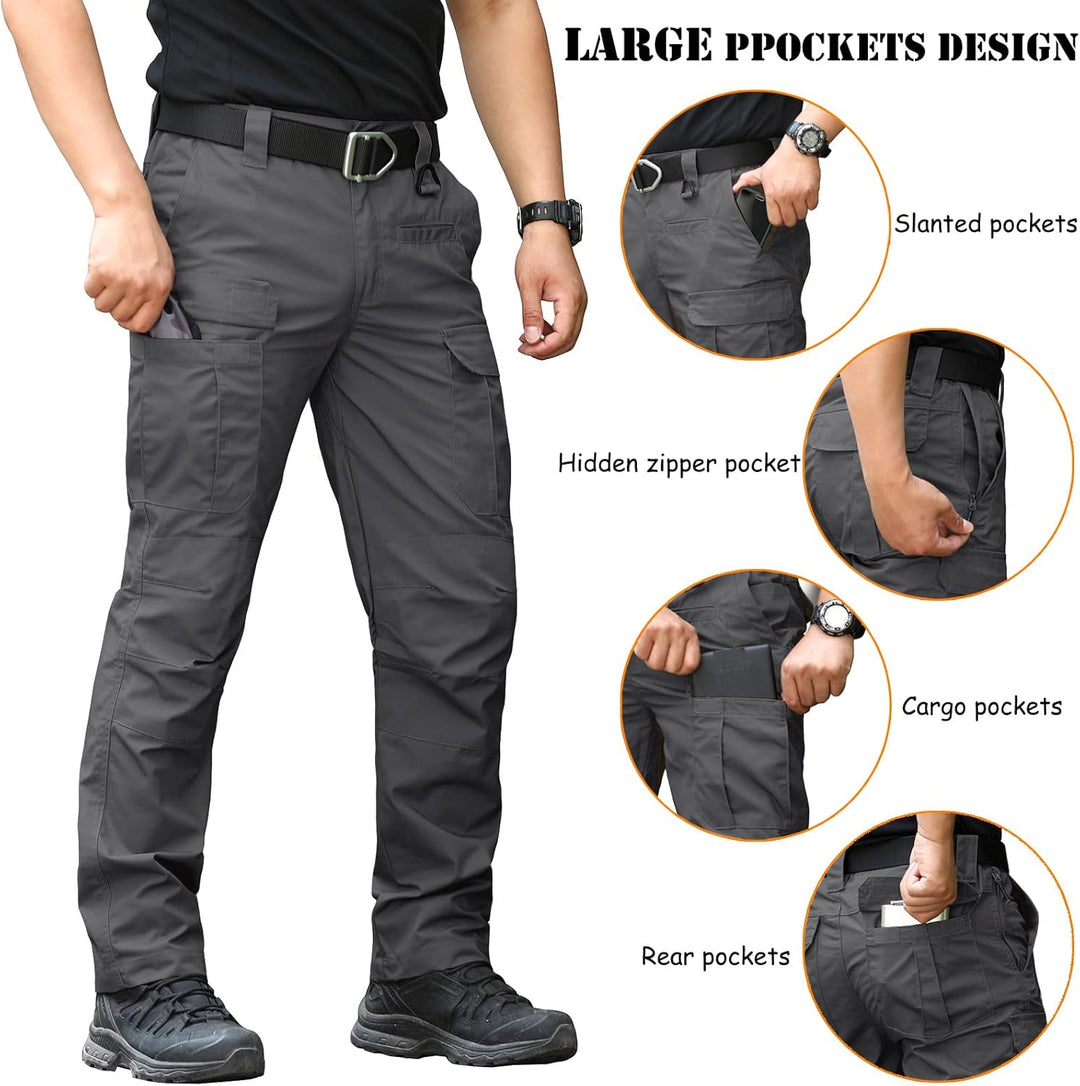 CARWORNIC Herren Taktische Militär Hose Wasserdicht Arbeit Cargohose, Dunkelgrau
