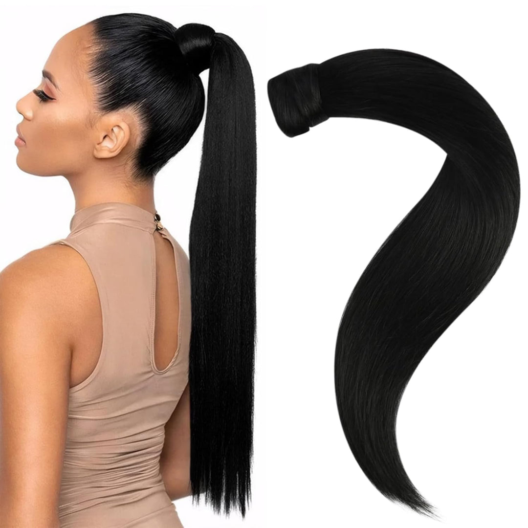 Easyouth Ponytail Echthaar Extensions Schwarz Zopf Haarverlangerung Remy Echthaar Zopf Extensions Na