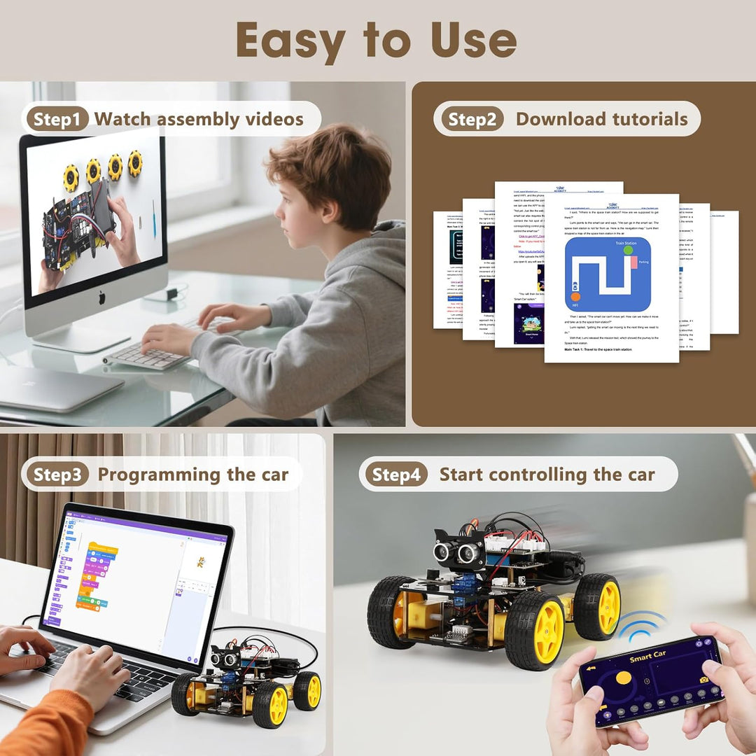 ACEBOTT Roboter Bausatz für Kinder 12+ Jahren, Roboter Kinder kompatibel mit Arduino und Scratch, Ro