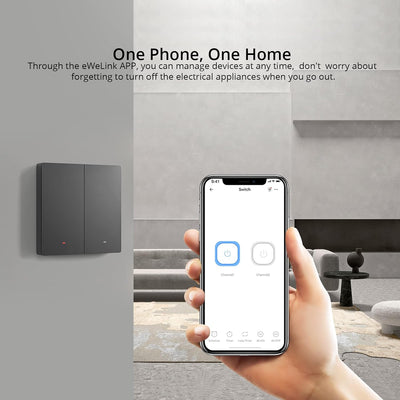 SONOFF Smart Wandschalter,Smart Wlan Lichtschalter,M5-2C-86 2 Gang Smart Home Schalter vom Typ 86,Ph