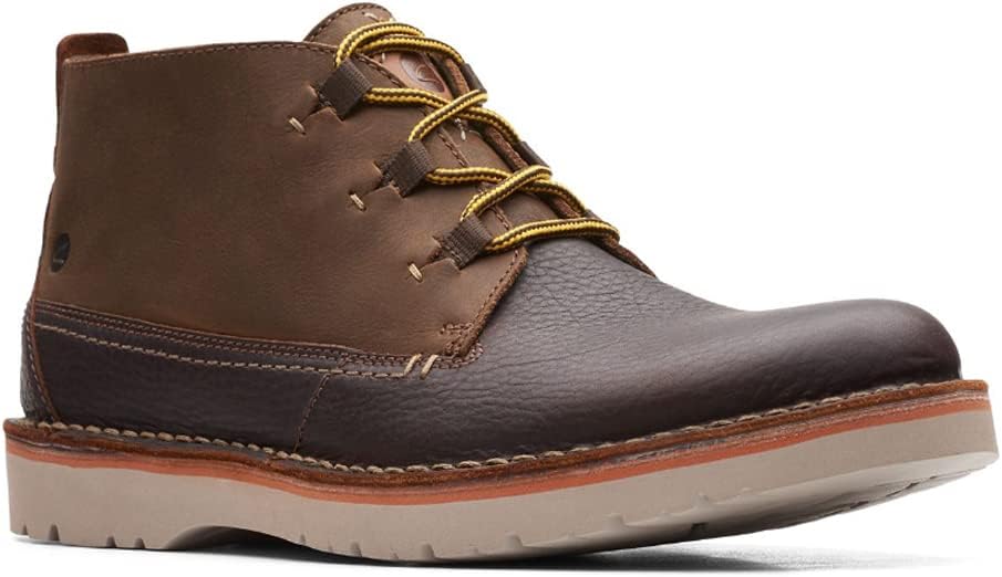Clarks Herren Eastford Mid Chukka-Stiefel 43 EU Dark Tan Combi, 43 EU Dark Tan Combi