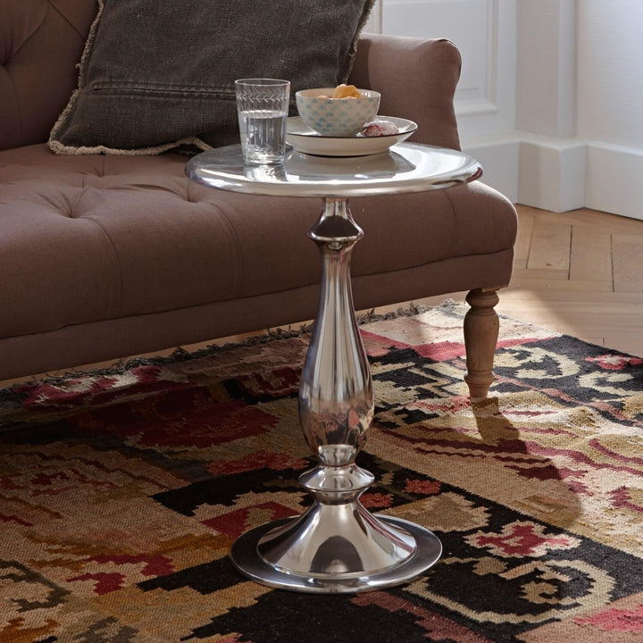 Loberon® Beistelltisch Piccolo, Couchtisch, Sofatisch, Aluminium, H/Ø ca. 54/39 cm, Silber