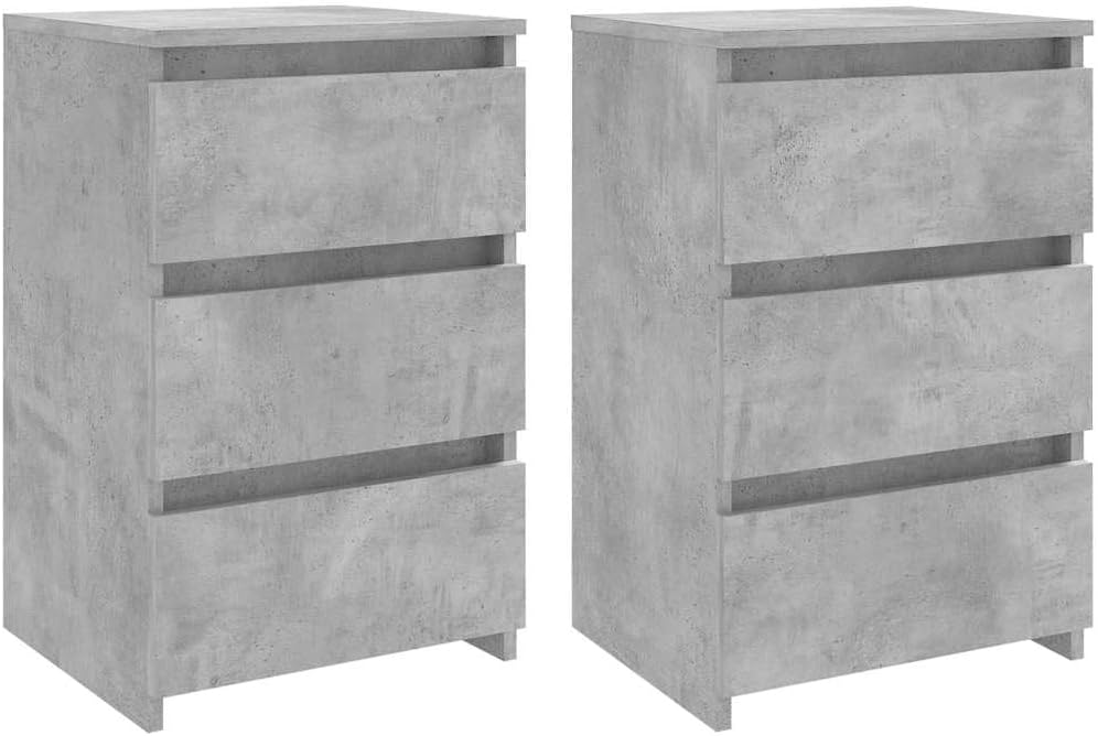 vidaXL 2X Nachttisch mit 3 Schubladen Nachtschrank Nachtkonsole Nachtkommode Schlafzimmer Schrank Ko