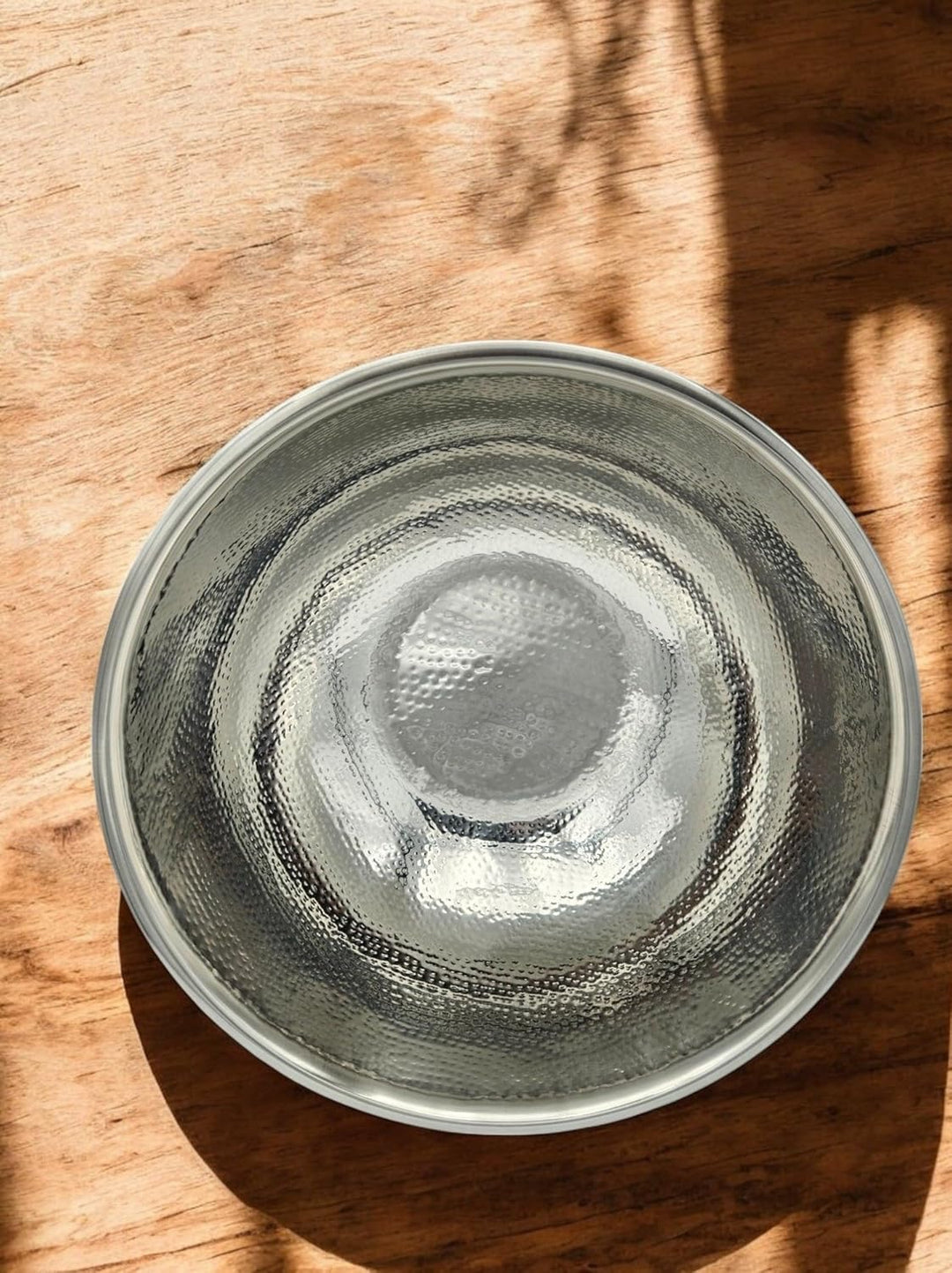 Flaschenkühler Schale rund Edelstahl Champagnerschale Hammerschlag Sektkühler