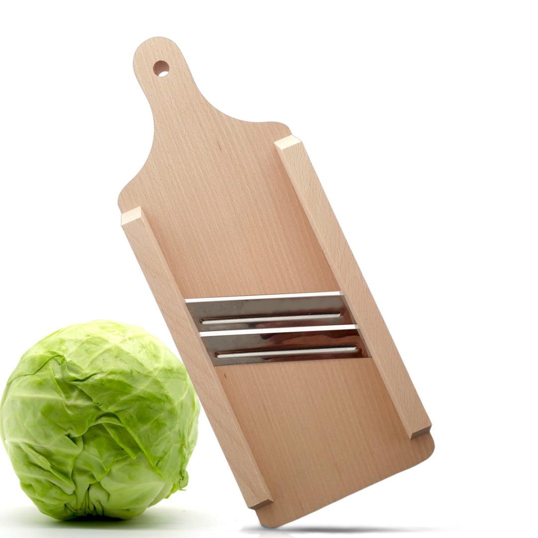 OSTENTO Krauthobel | Mandoline Gemüsehobel Holz - Kohlhobel Kohlreibe Kohlschneider Krautschneider G