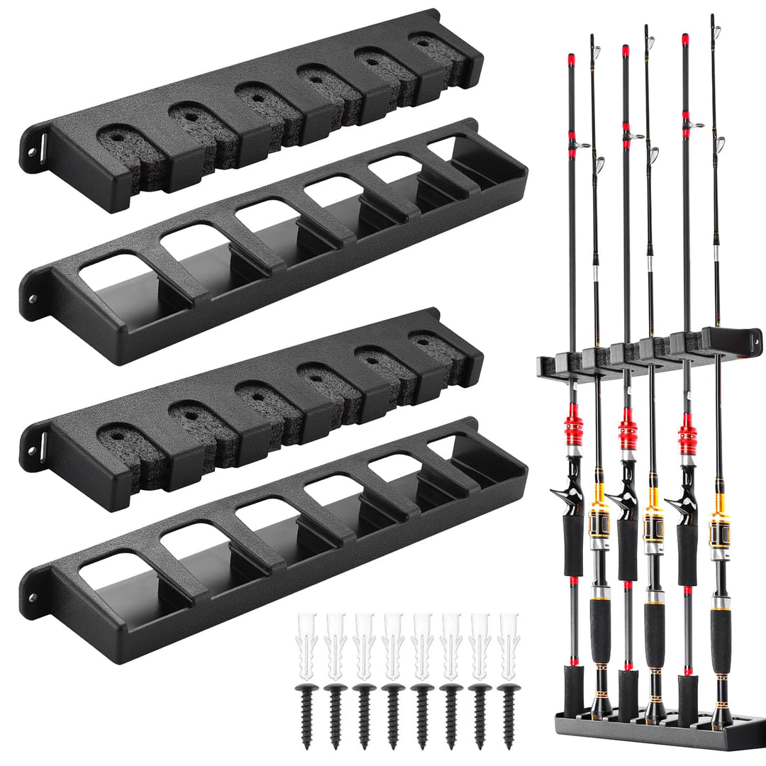 SUNOYA Rutenständer Rutenhalter Wandhalterung, 2 Paar Rutenhalter Wand, Angelrutenhalter Wand Vertik