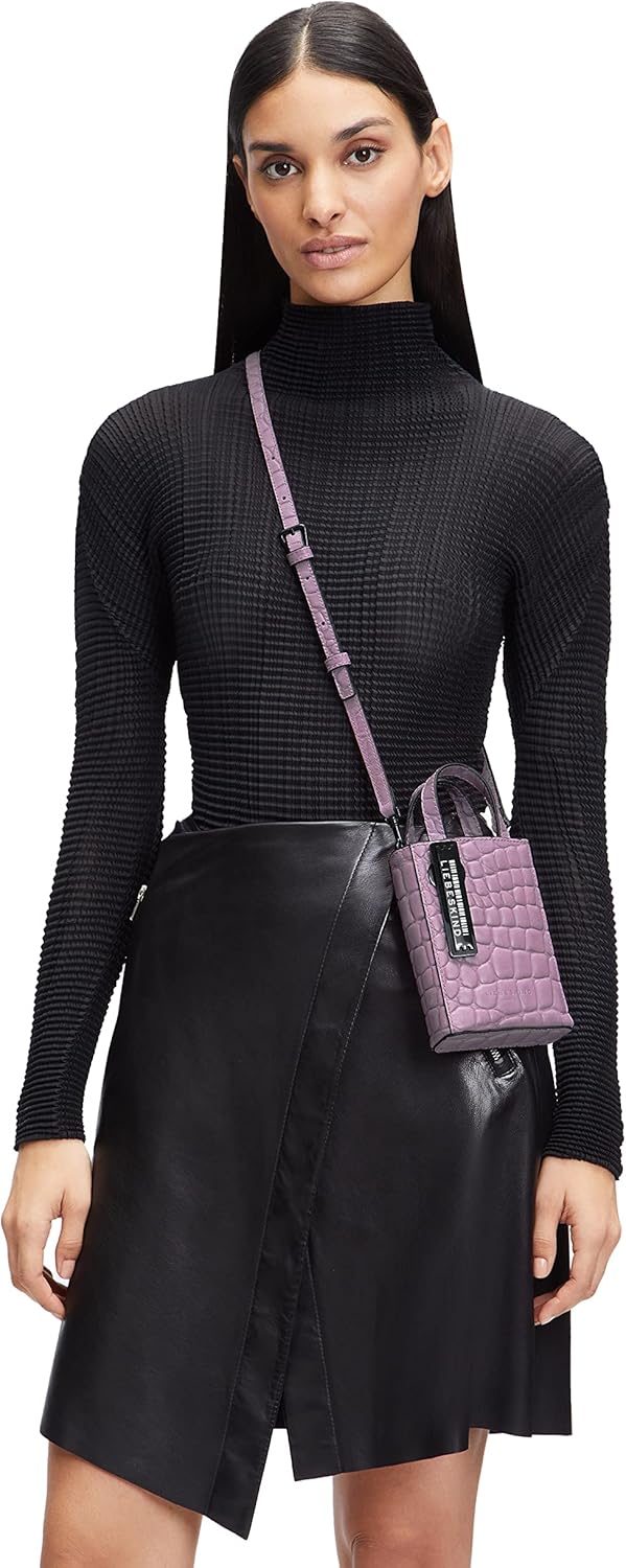 Liebeskind Damen Pb Croco Paperbag Tote XS Lavender, Lavender