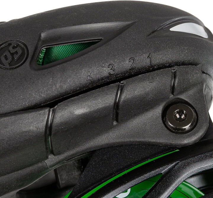 Powerslide Inline Skates Universe 4W Green, grössenverstellbar, Grün für Kinder, ABEC 7 Kugellager,