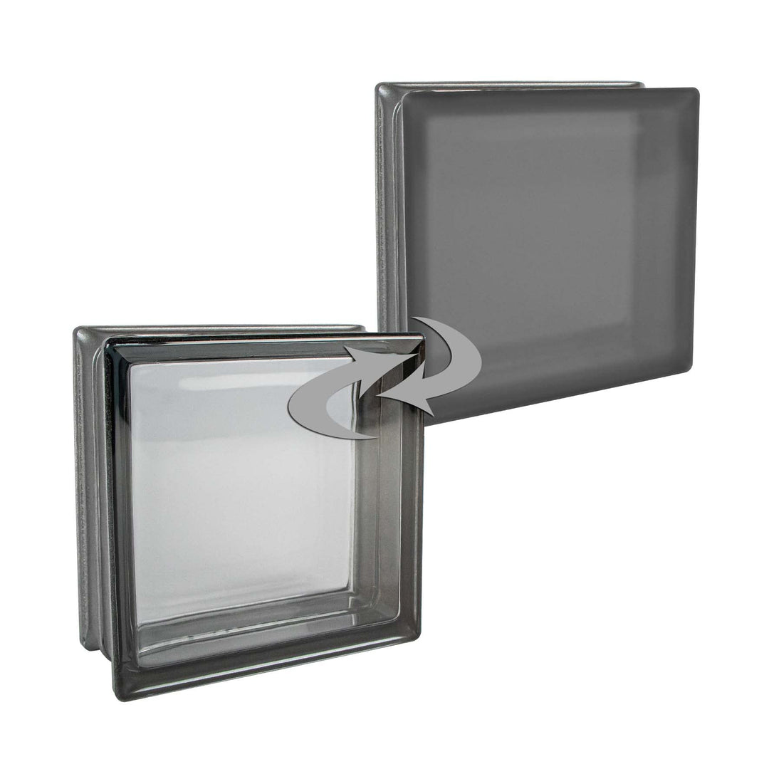 Fuchs Design 6 Stück Glassteine BM Glassteine Vollsicht Dunkelgrau Glasstein einseitig satiniert 19