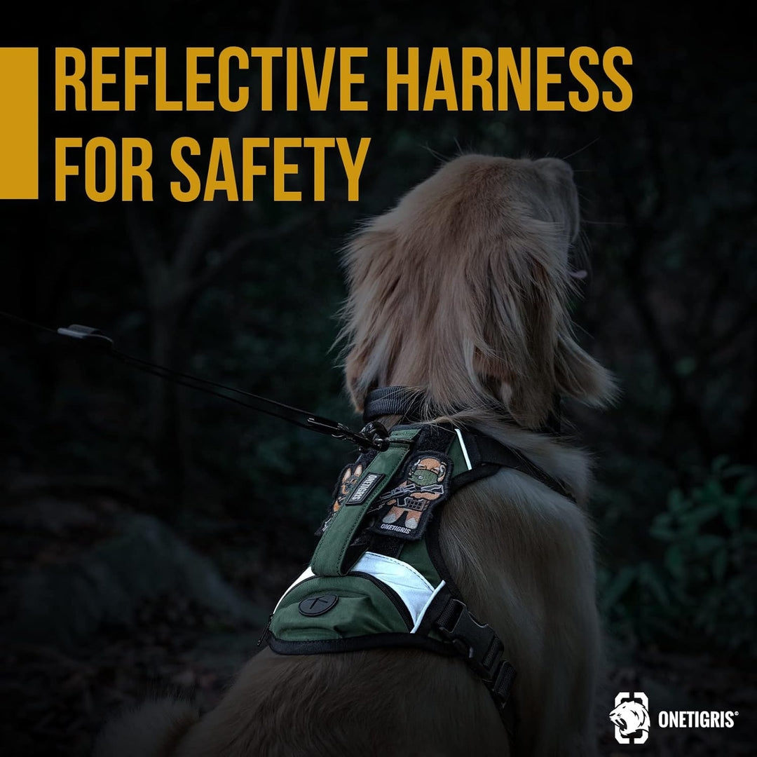 OneTigris Grover Taktisches No Pull Hundegeschirr für Grosse/Mittlere Hunde Einstellbar Brustgeschir