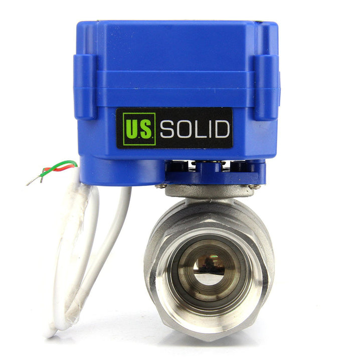 U.S. Solid 2 Wege Motorkugelhahn elektrisch – Edelstahl 1 Zoll DN25, 9-24V AC/DC, stromlos geschloss