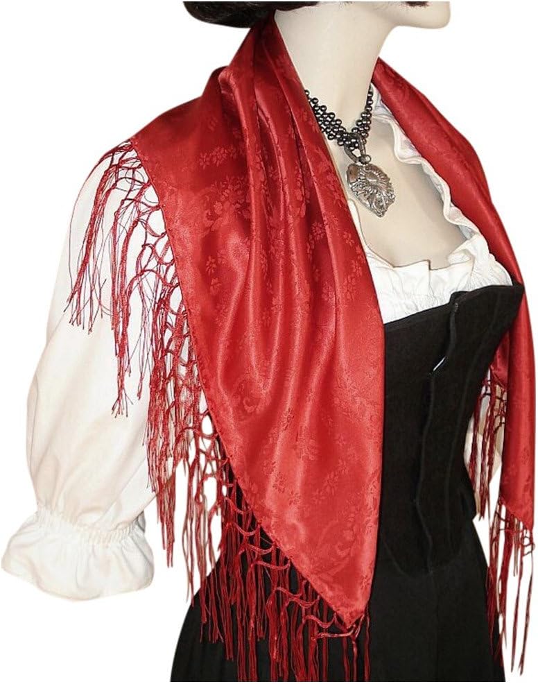 Seidentuch Dirndl-Trachtentuch Tuch hell-rot 75x75cm Dirndltuch Seide Fransentuch für Tracht Trachte