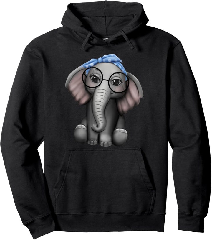 Elefant Nerd Brille Kopfband Kleidung Geschenk Elefanten Pullover Hoodie