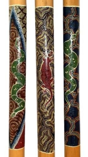 Wogeka - 100 cm Regenmacher - Rainstick Rainmaker aus Bambus mit Dot-Paint Bemalung Musik Meditation
