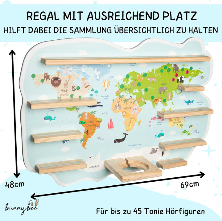 bunnyboo Toniebox Regal - Regal für Toniebox und Figuren - ausreichend Platz für bis zu 45 Tonies un