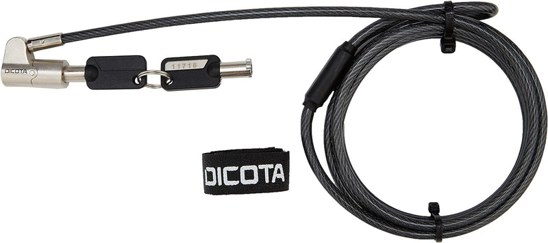 Dicota Universal Security Cable Lock, 3 Exchangeable Heads fits All Slots, keyed