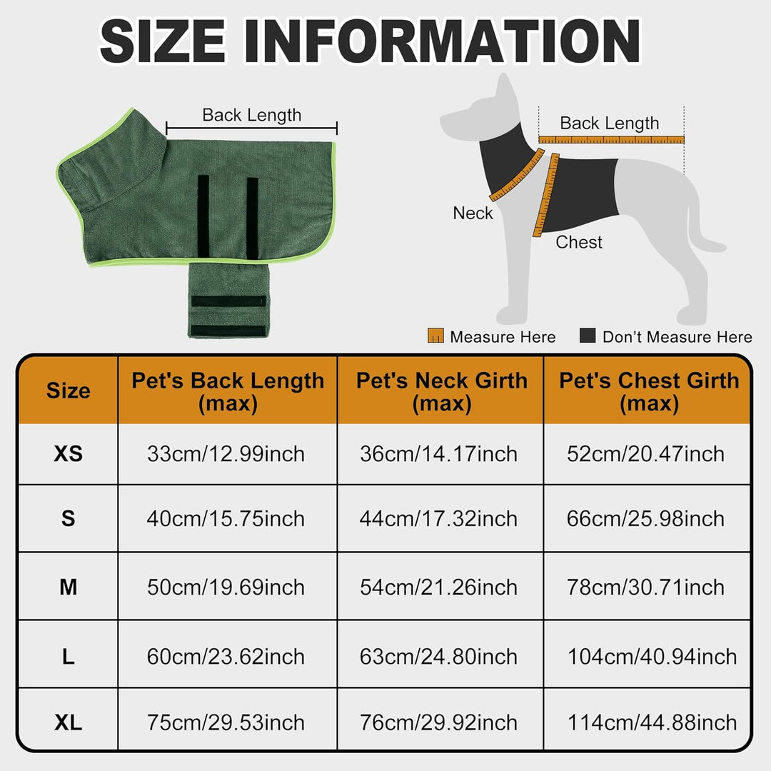 HezzLuv Bademantel Für Hunde, Hundebademantel Aus Mikrofaser Für Mittlere Und Grosse Hunde, Saugfähi