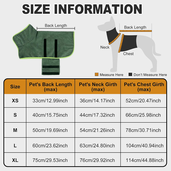 HezzLuv Bademantel Für Hunde, Hundebademantel Aus Mikrofaser Für Mittlere Und Grosse Hunde, Saugfähi