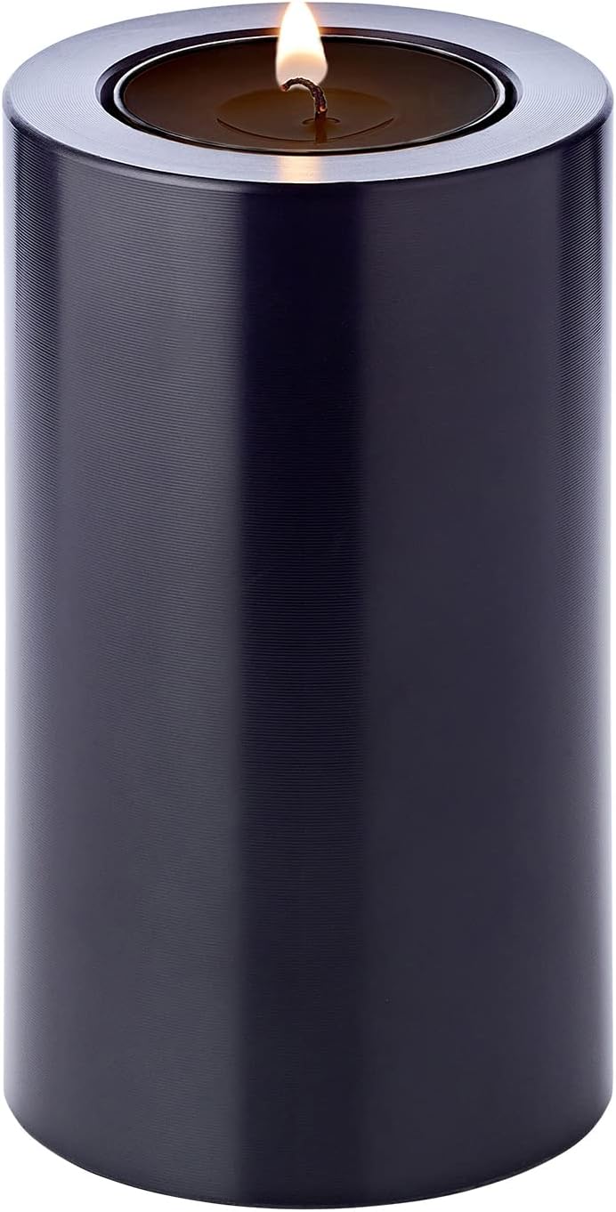 EDZARD 3er Set Teelichthalter Dauerkerze Cornelius Schwarz (Ø 6cm, Höhen 6, 8 und 10 cm) hitzebestän