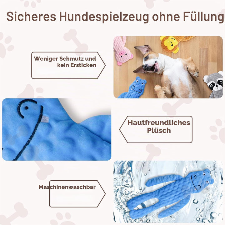 SHARLOVY Hundespielzeug ohne Füllung, 5er-Pack, Knister-Interaktives Hundespielzeug gegen Langeweile