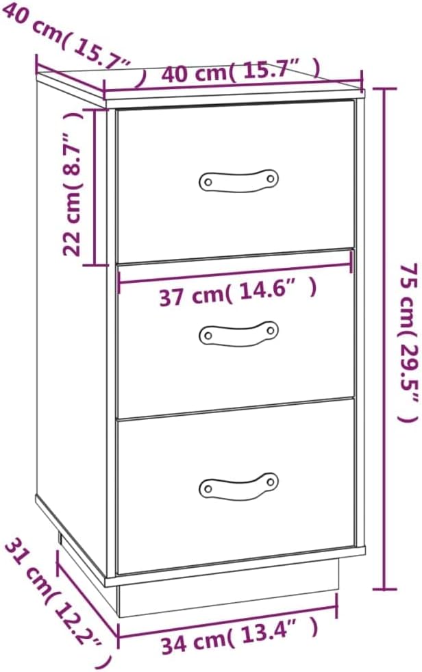 FIRBNUS Bedside Table Nachtkonsole Beistelltisch mit Stauraum Night Stand Nachttisch Honigbraun 40x4