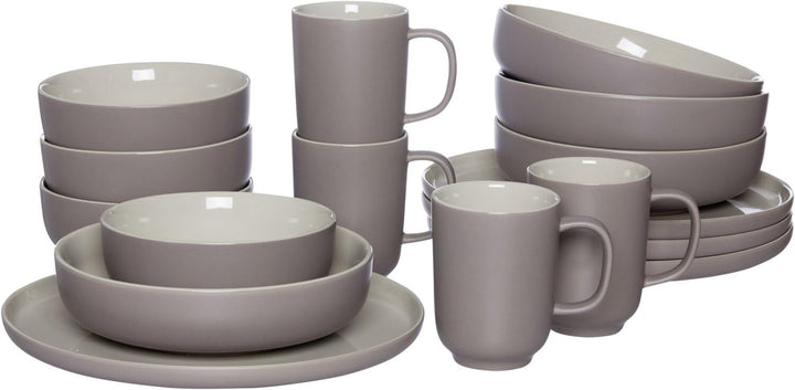 Ritzenhoff & Breker Kombiservice Jasper, 16-teilig, Taupe, Steinzeug, Teller Schalen und Becher für