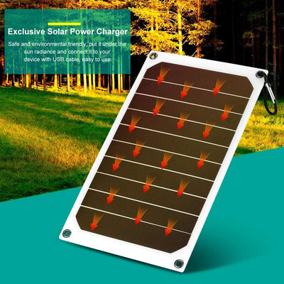 Jadeshay Solar Ladegerät, 10W 5V Solarpanel USB Solar Power Bank IP64 Wasserdichtes Handy-Solarladeg