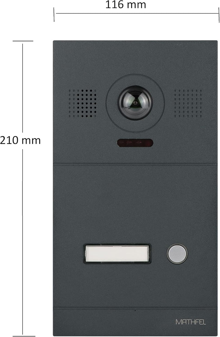 Mathfel Video Türsprechanlage mit 7'' Monitor, 2 Draht Türklingel mit Kamera und Türöffner für 1-Fam