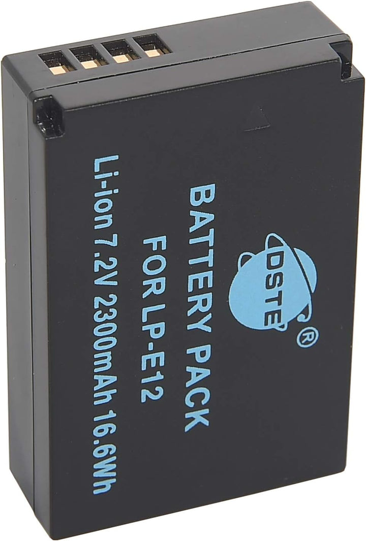DSTE（2 Pack） Ersatz Batterie und DC136E Reise Ladegerät Kompatibel für Canon LP-E12 EOS M M2 100D Re